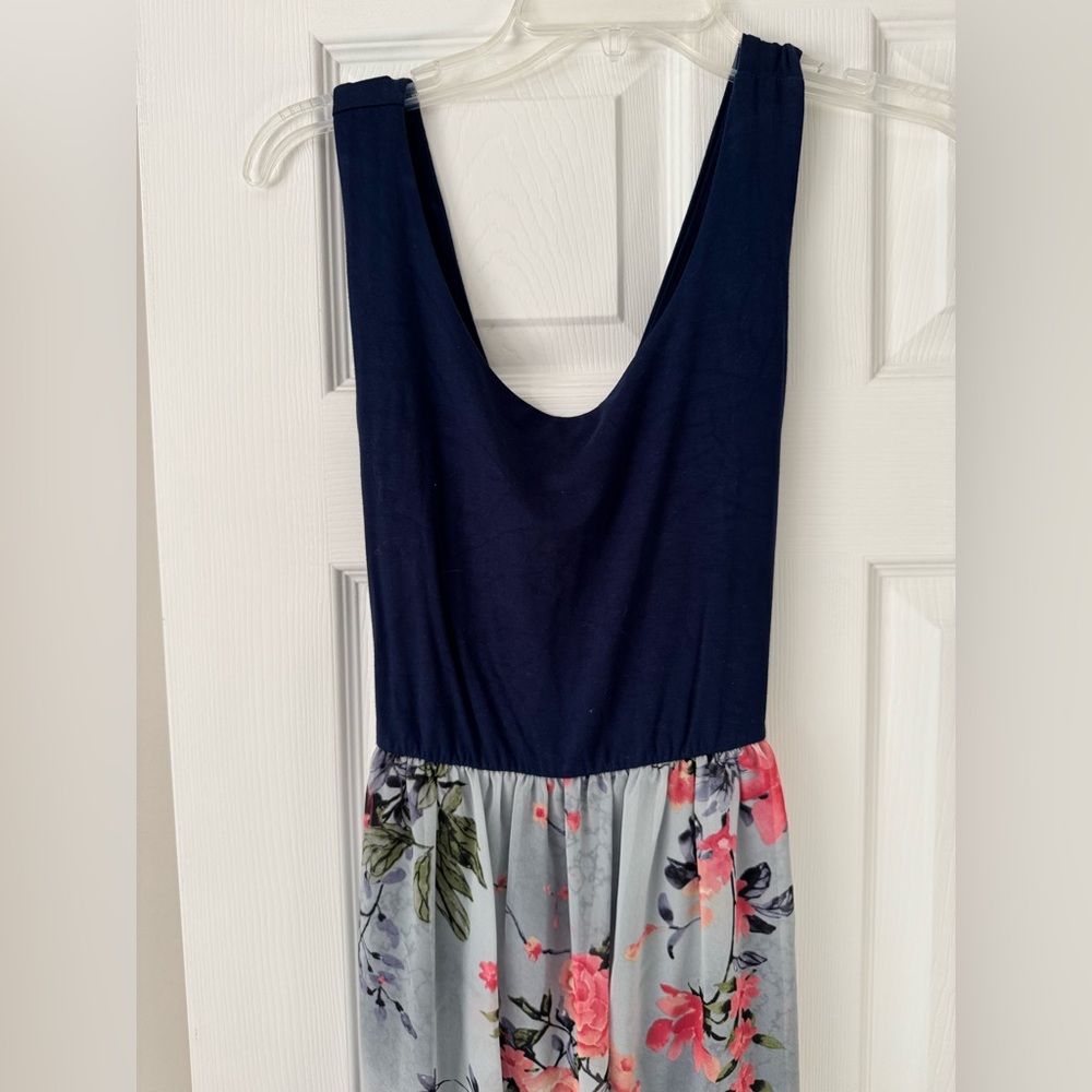 Floral Maxi Dress with Navy Top